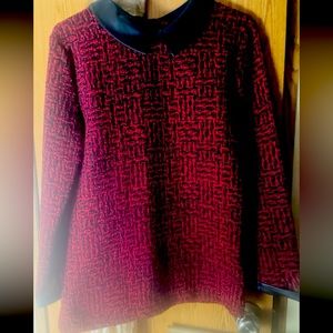 Fashion classic cute leather collar sweater